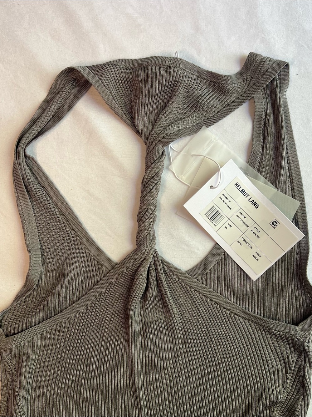 Helmut Lang Rib-Knit Twist-Back Tank - Picture 3 of 3